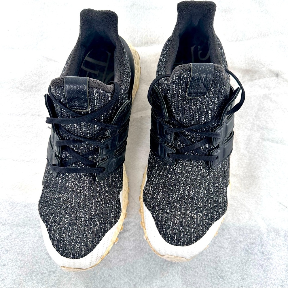 Adidas Ultra Boost Mens Black White Lace Up Mesh Sneaker Athletic Shoes Size 12